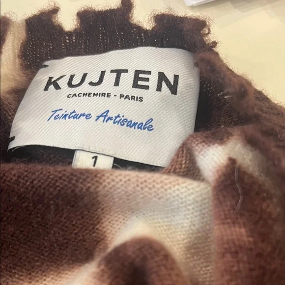 KUJTEN Cashmere Sweater in Brown/blue tie dye - Picture 1 of 2
